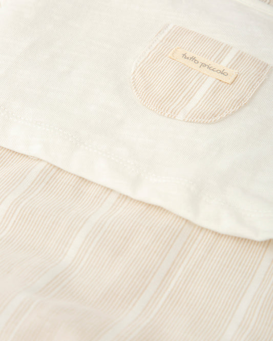 PRE ORDER Tutto Piccolo Baby Boys Cream Linen Romper 1422