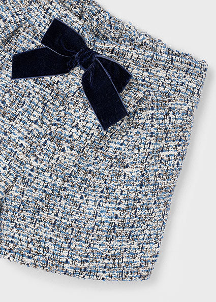 Mayoral Girls Cream & Navy Tweed Short Set 4011 4224