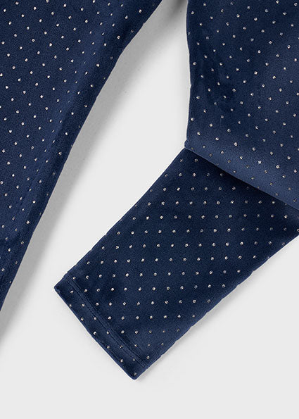 Mayoral Girls Navy Printed Velvet Legging Set 4715 4010