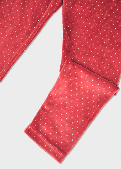 Mayoral Girls Red Velvet Printed Legging Set 4715 4010
