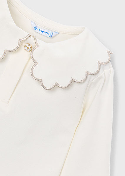 Mayoral Girls Champagne Scallop Polo 131