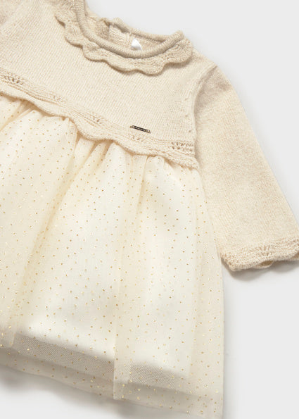 Mayoral Baby Girl Champagne Tulle Dress 2809