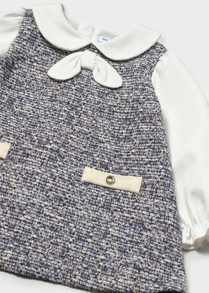 Mayoral Baby Girls Navy Tweed Dress 2948
