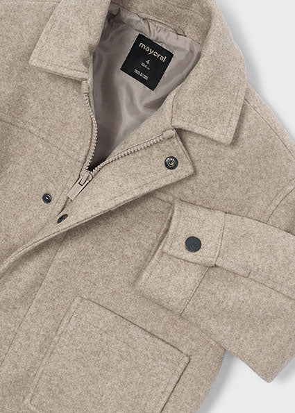 Mayoral Boys Beige Knit Overshirt Jacket 4467