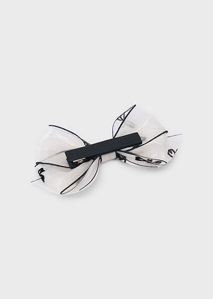 Mayoral Girls Cream & Black Printed Hairclip 10311