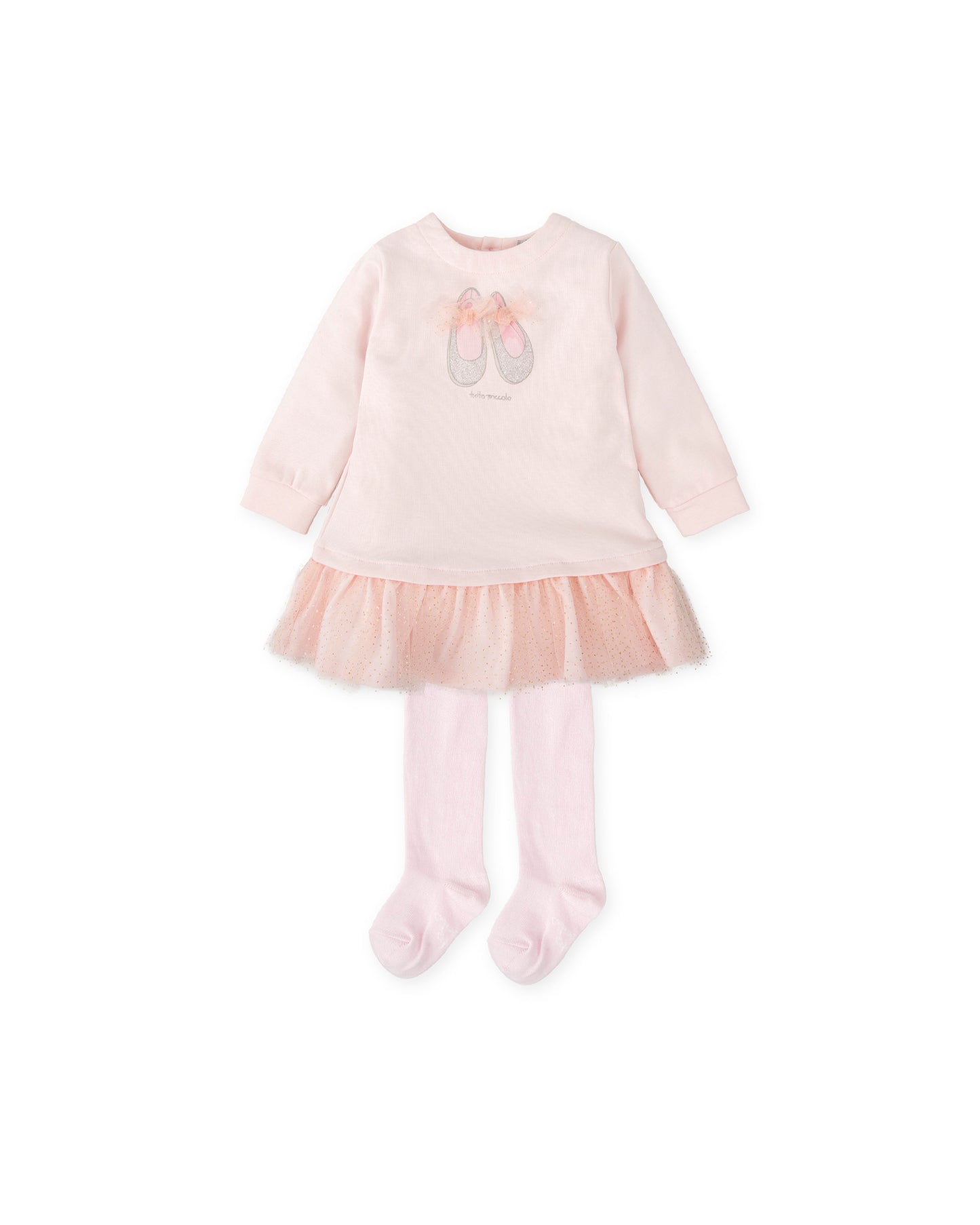 Tutto Piccolo Girls Pink Tulle Dress & Tights 2291