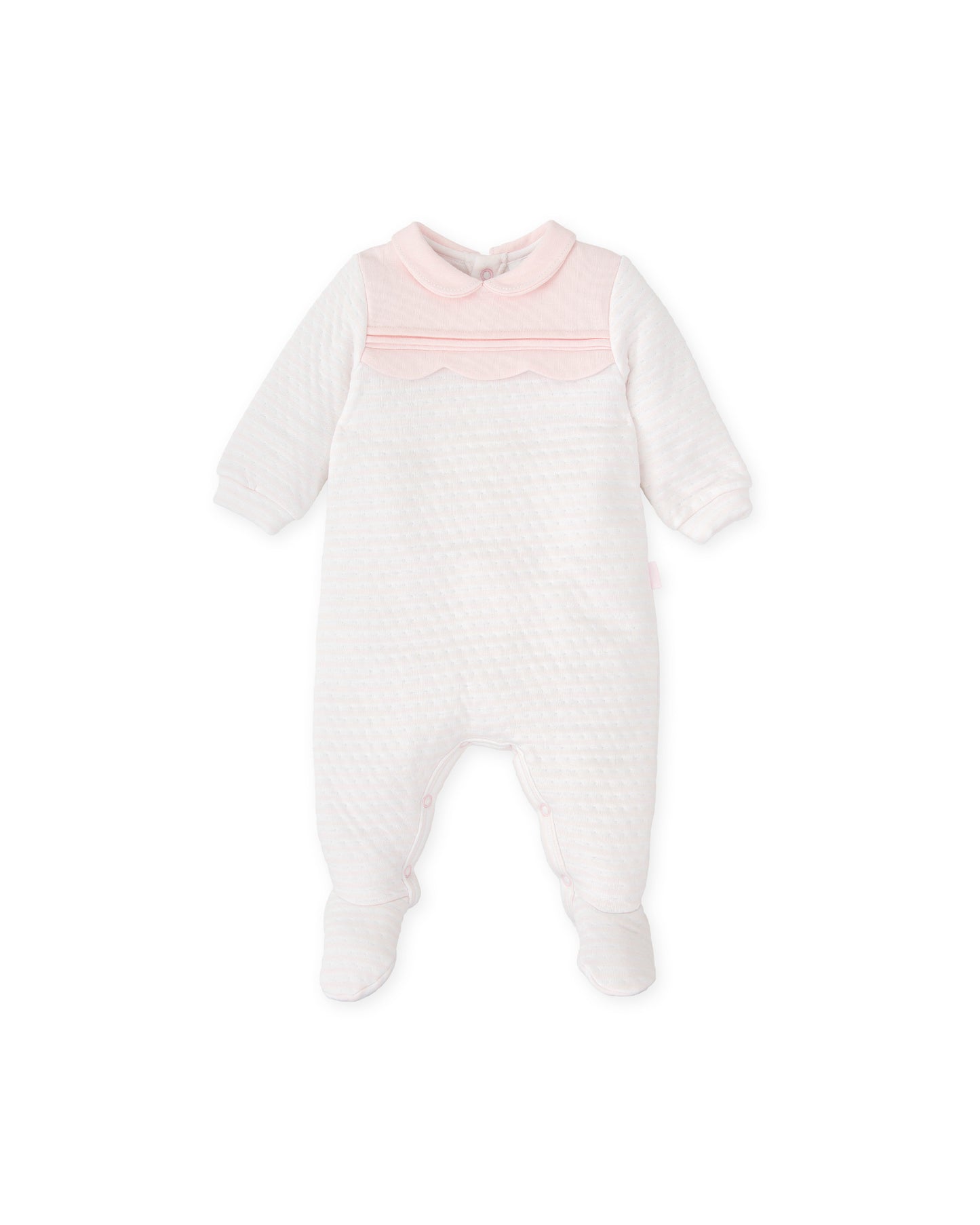 Tutto Piccolo Baby Girls White Scalloped Babygrow 2416
