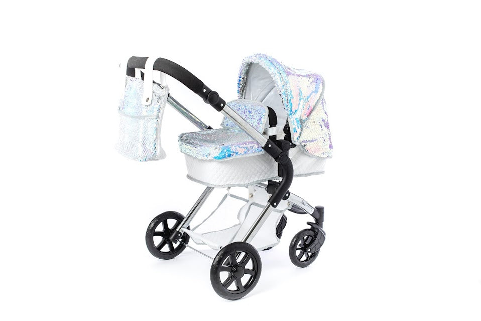 Roma 2-in-1 Silver Glitter Dolls Pram - Polly image 5