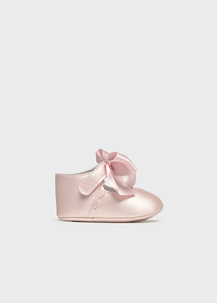 Mayoral Baby Girl Pink Metallic Mary Jane Bow Shoe 9090