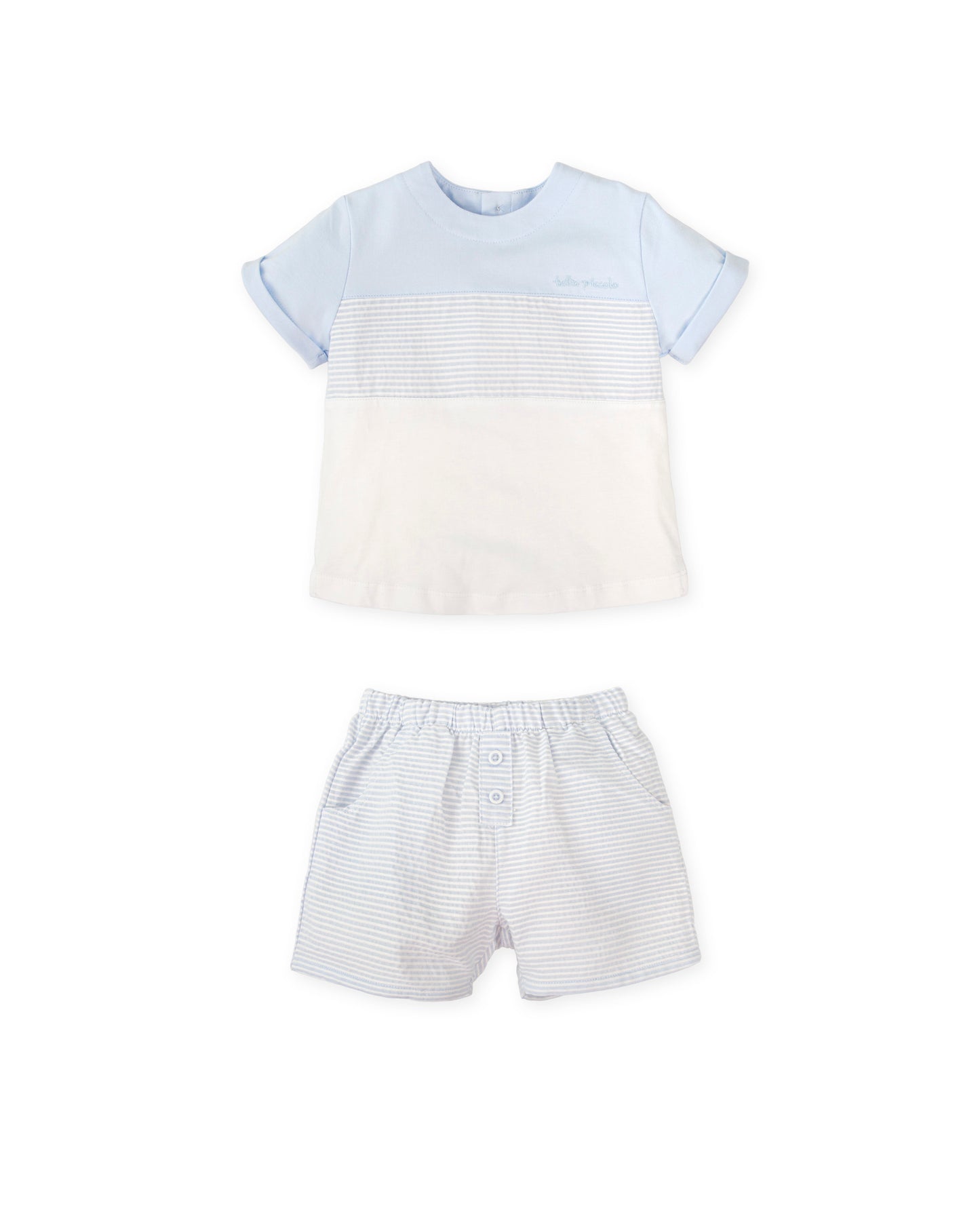 Tutto Piccolo Boys Blue & White Short Set 2706