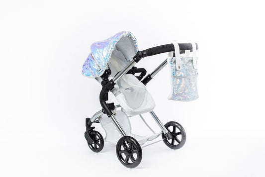 Roma 2-in-1 Silver Glitter Dolls Pram - Polly image 1
