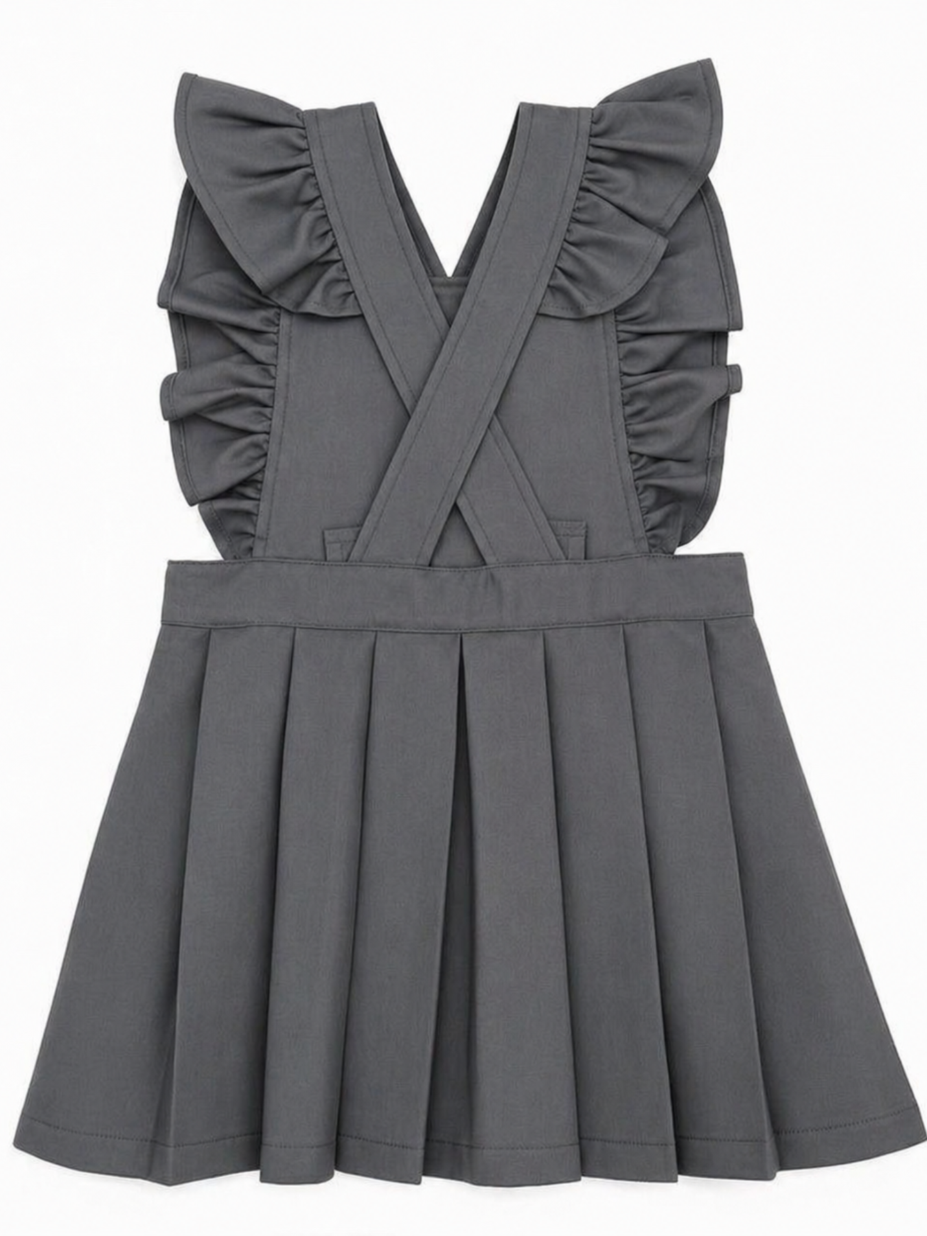 PRE ORDER Love & Learn Girls Grey School Ruffle Pinafore