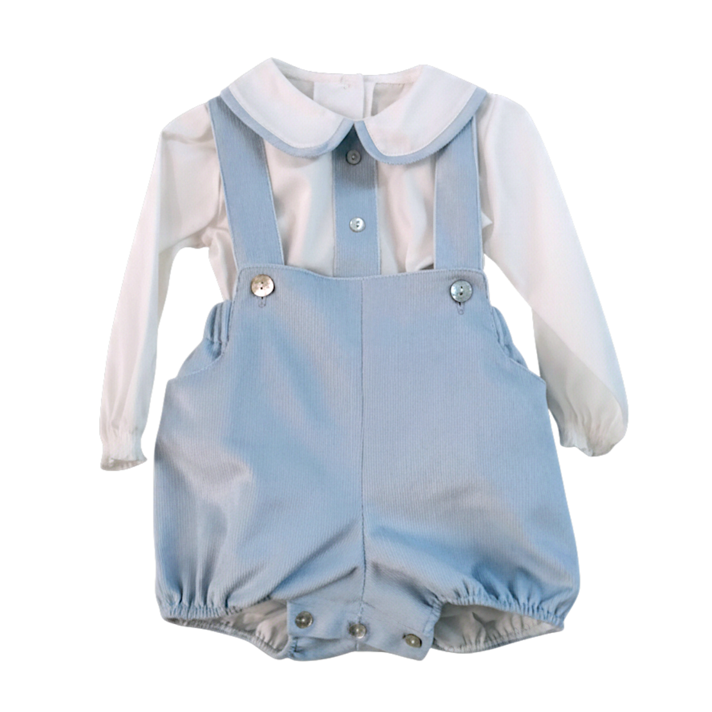 PRE ORDER Be Chic Boys Blue Cord Romper Set 822S