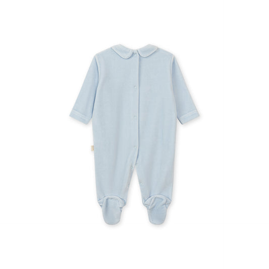 Baby Gi Blue Boys Air Balloon Velour Babygrow AB50