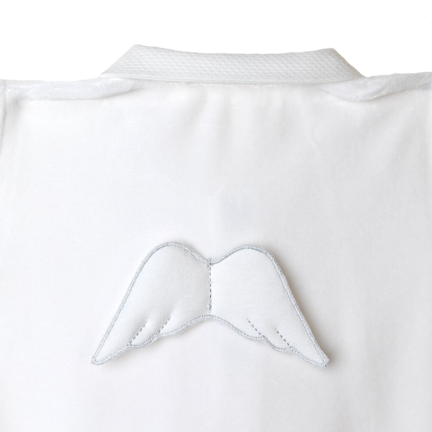 Baby Gi Unisex White Angel Wing Velour Babygrow AG530