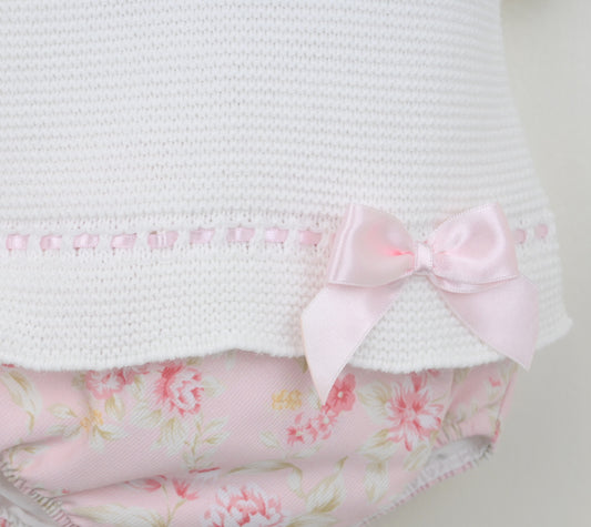 PEX Baby Girl Pink Knitted Pant Set Sophia