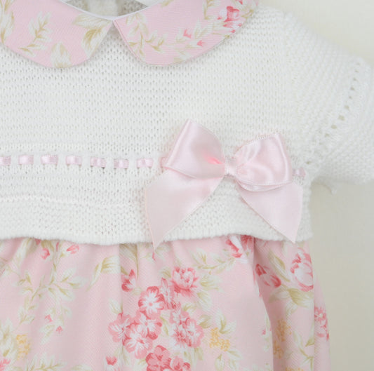 PRE ORDER PEX Baby Girl Pink Knitted Romper Sophia
