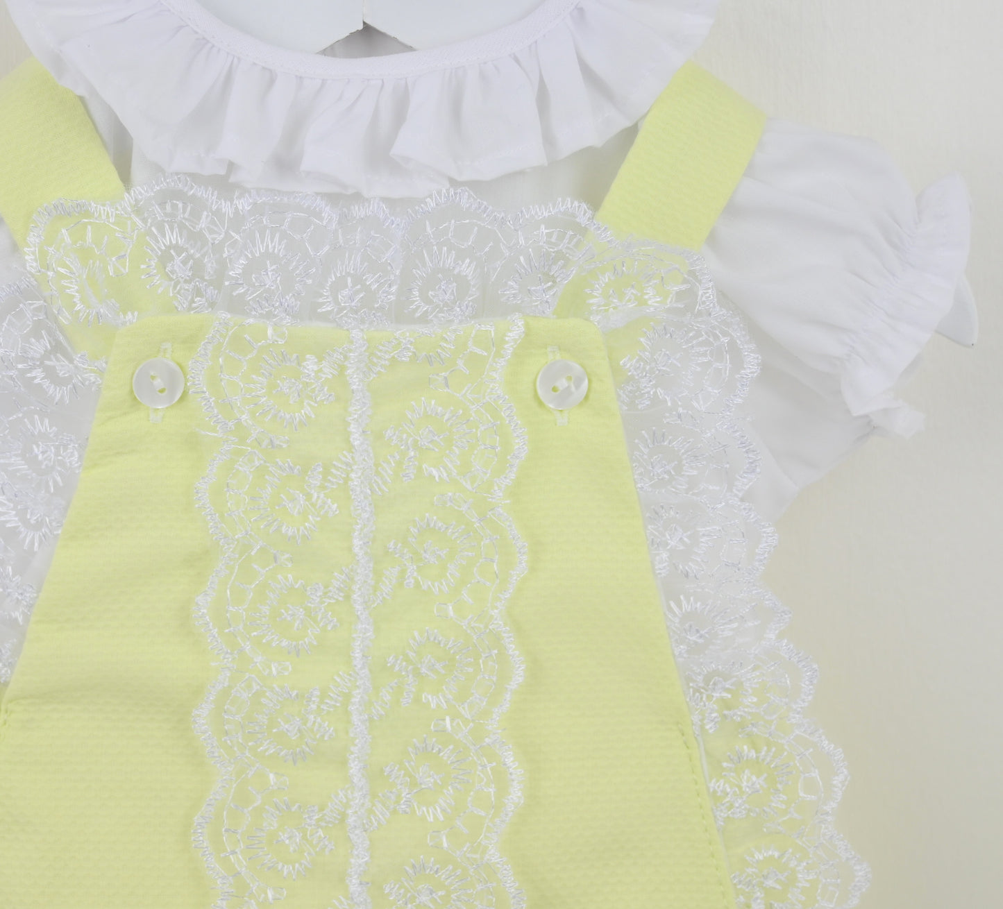 PEX Baby Girl Lemon Lace Romper Set Emily