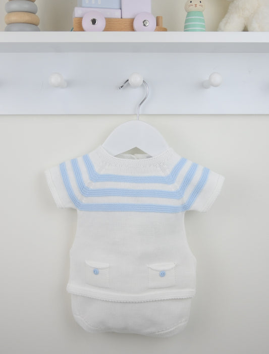 PRE ORDER PEX Baby Boy Blue Stripe Knit Pant Set Julius