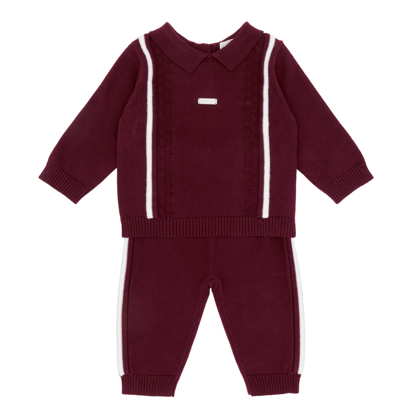 PRE ORDER Blues Baby Boys Burgandy Knitted Trouser Set BB3131