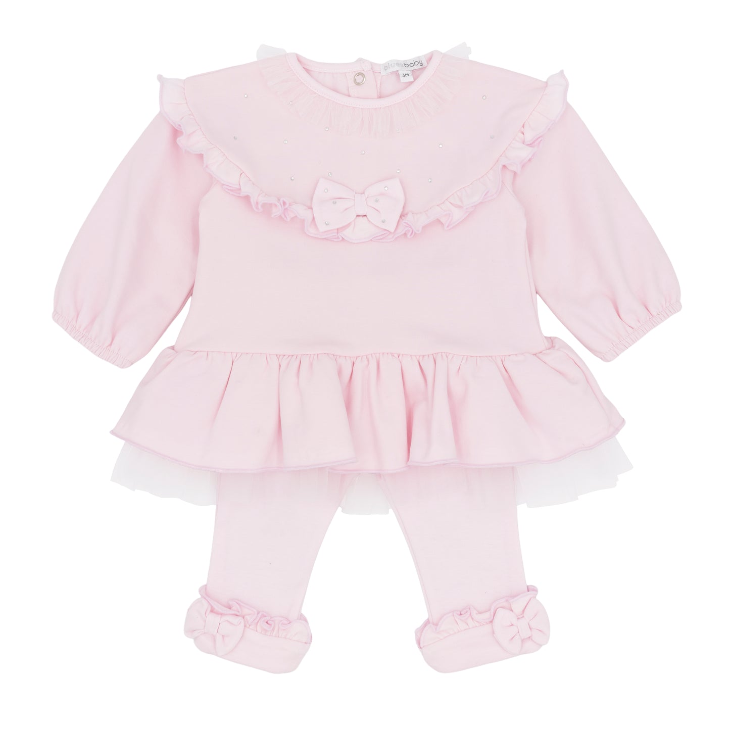 Blues Baby Girls Pink Tulle Frill Legging Set BB3198