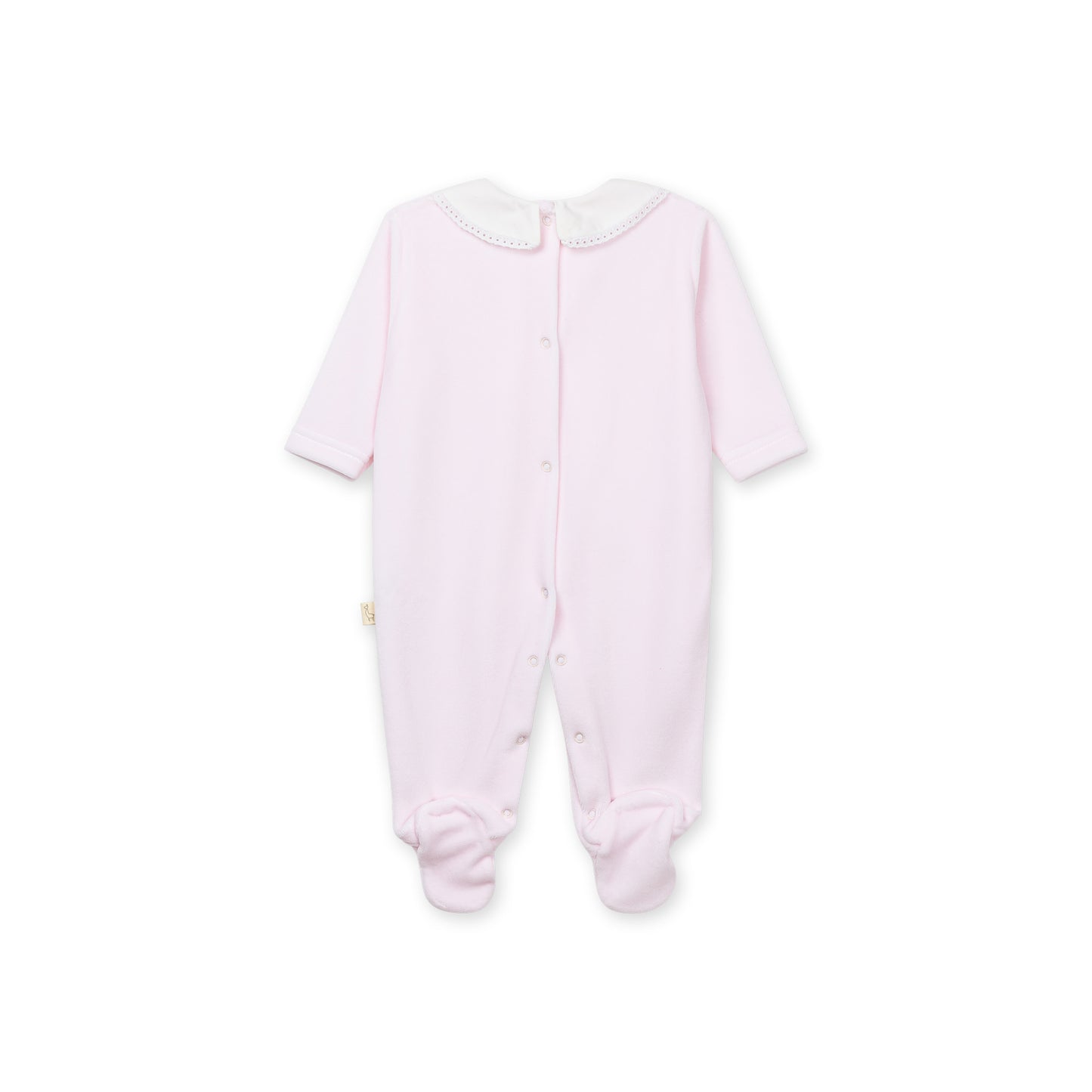 Baby Gi Girl Pink Velour Bow Babygrow BG502