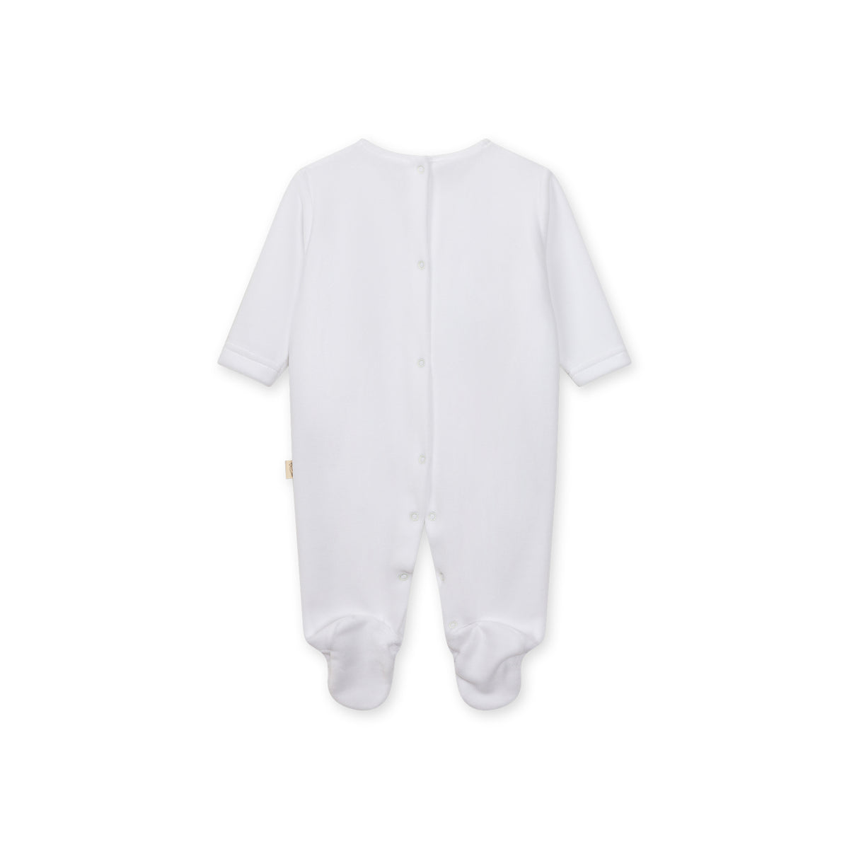 Baby Gi White Velour Scallop Babygrow BG510
