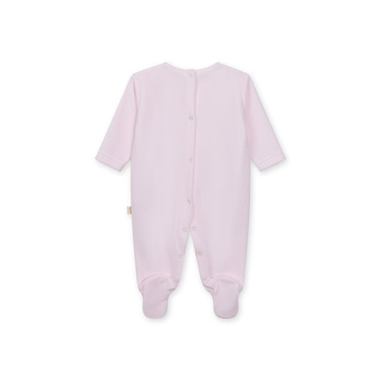 Baby Gi Pink Velour Scallop Babygrow BG510