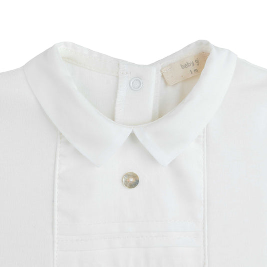 Baby Gi Unisex Baby Ivory Collared Babygrow BG54