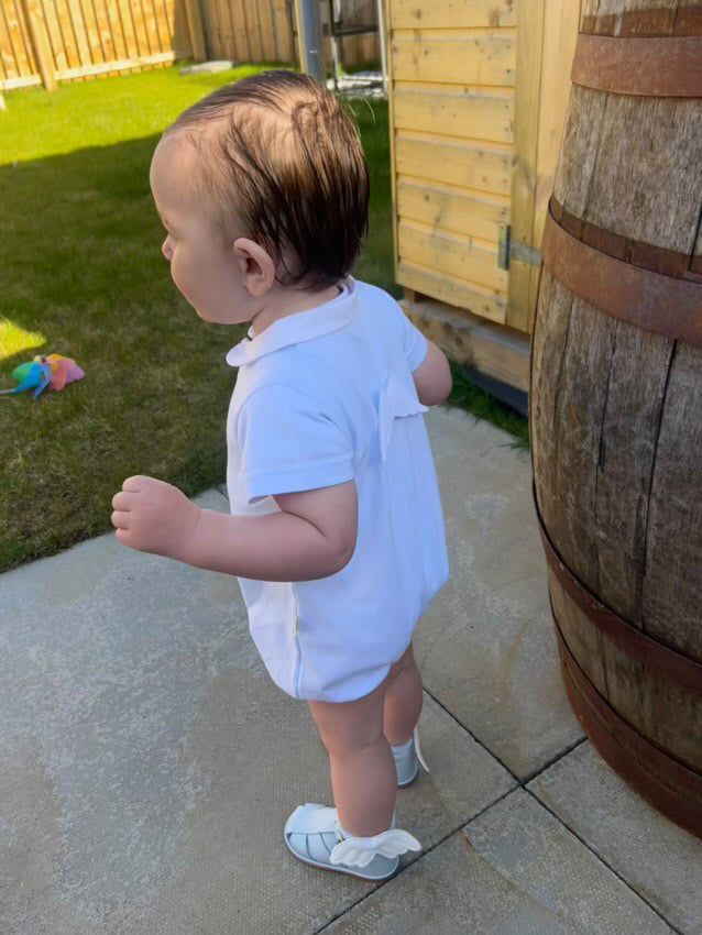 Baby Gi Baby Boy Blue Angel Wing Romper AG46