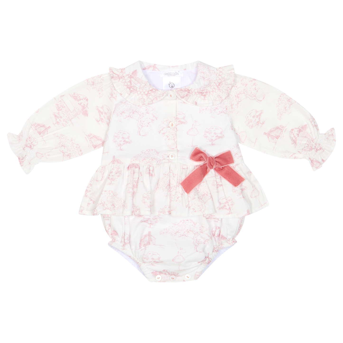 PRE ORDER Deolinda Baby Girl Pink Printed Romper 6501