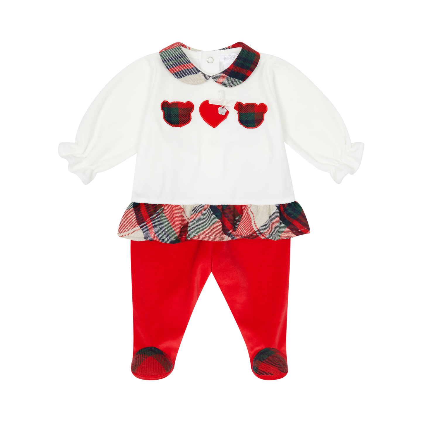 Deolinda Baby Girl Red Velour Two Piece Set 25205