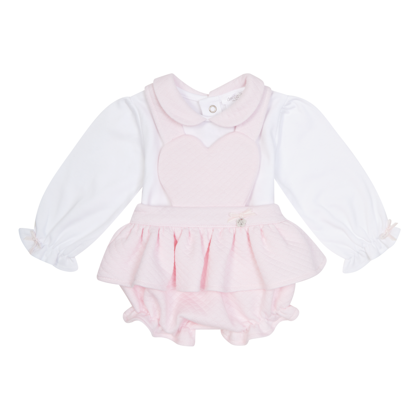 Deolinda Baby Girl Pink Loveheart Romper Set 25711