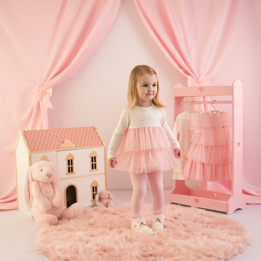 Little A Girls Pink Tulle Frill Legging Set Kayla