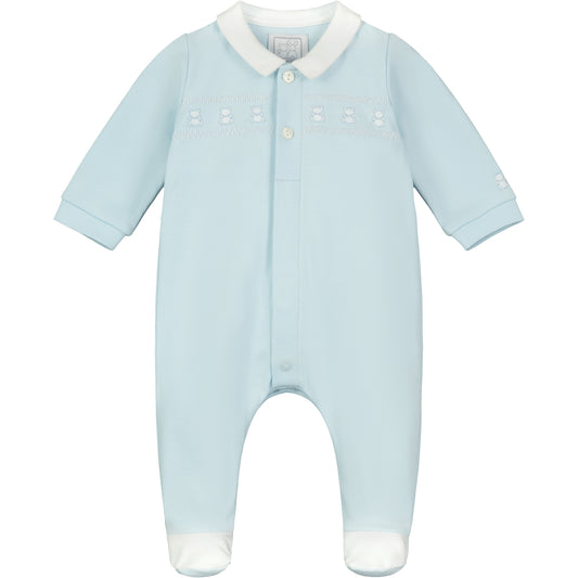 Emile Et Rose Baby Boy Blue Printed Babygrow & Hat Fisher