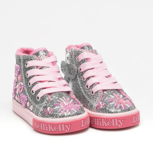 Lelli Kelly Toddler Girls Silver Glitter Hi Tops Dafne