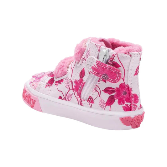 Lelli Kelly Toddler Girls White Flower Fur Hi Tops Brooke