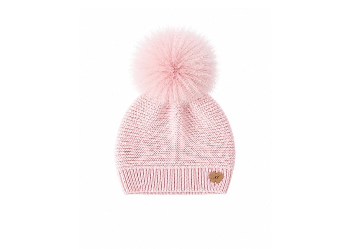 Martin Aranda Baby Pink Knit Pom Pom Hat 033