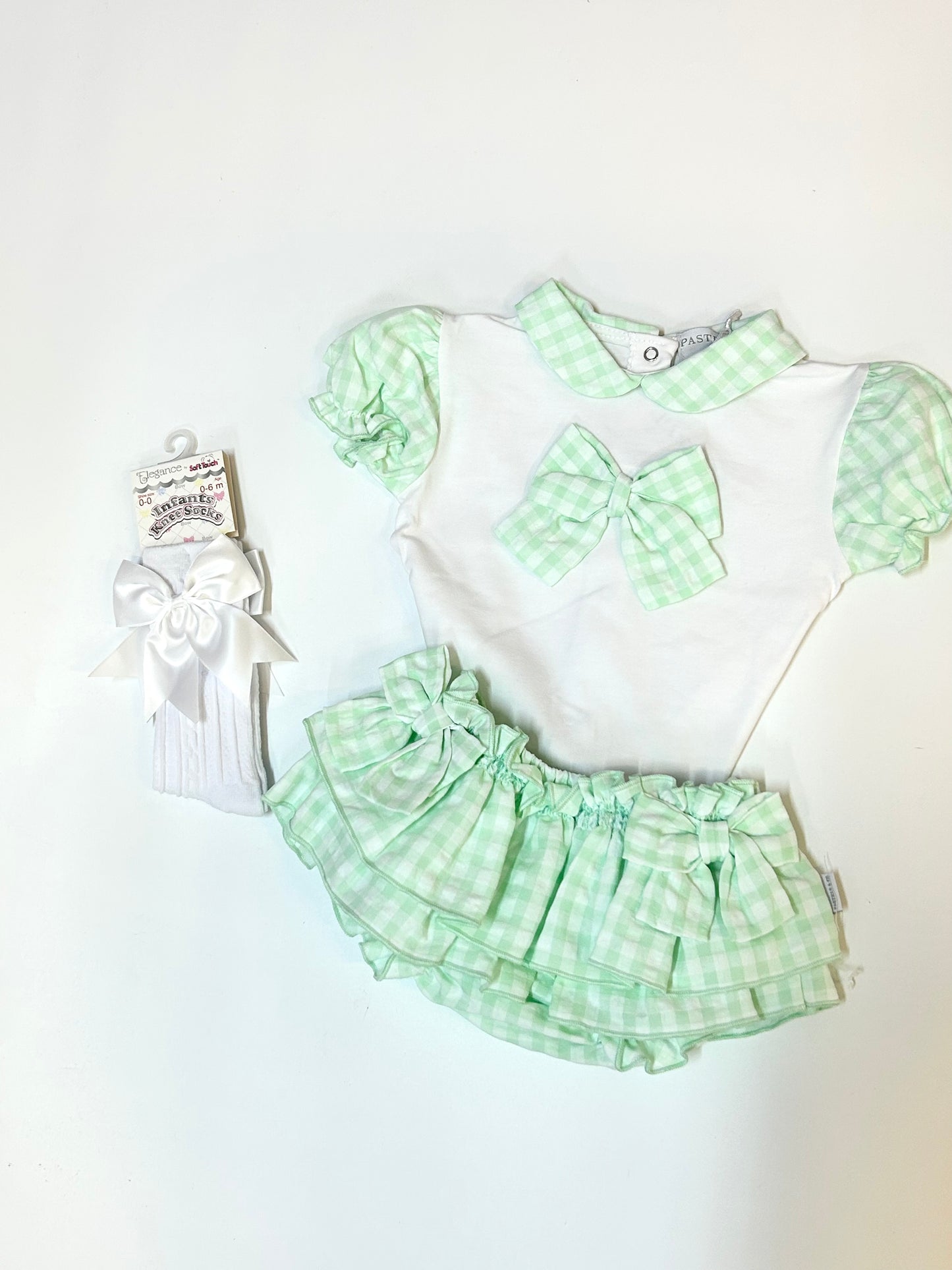 Pastels & Co Mint Gingham Bloomer Set River