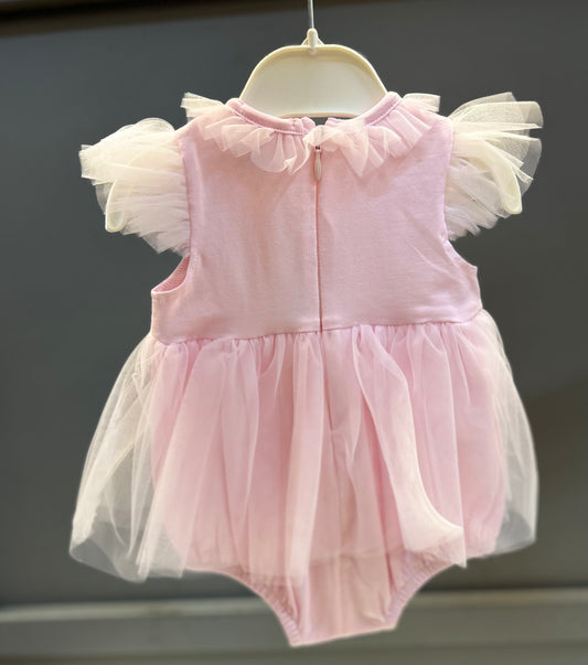Deolinda Baby Girls Pink Frill Tulle Romper 25517