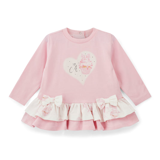 Little A Girls Pink Cupcake Bow Legging Set Jade