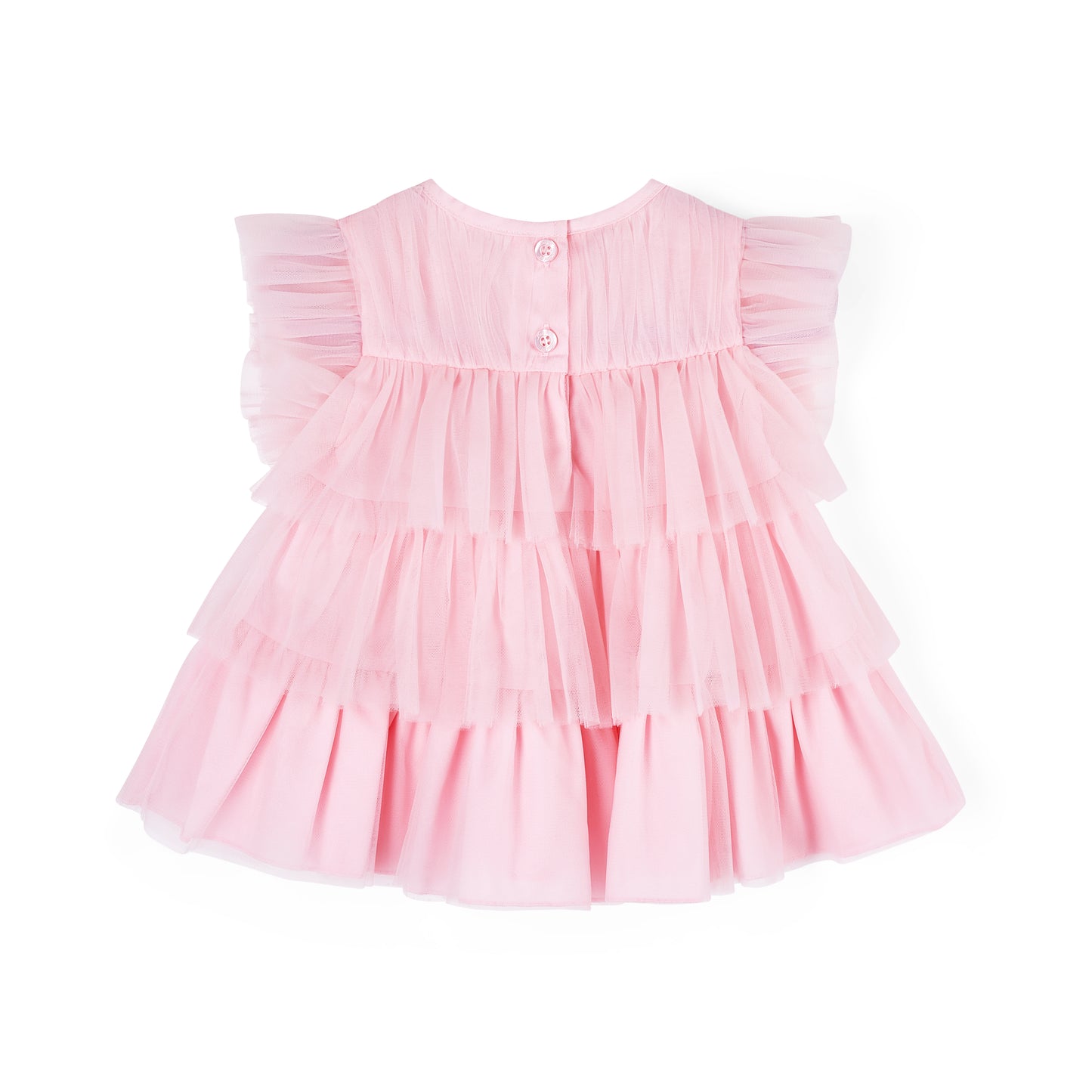 Little A Girls Pink Tiered Tulle Dress Khloe