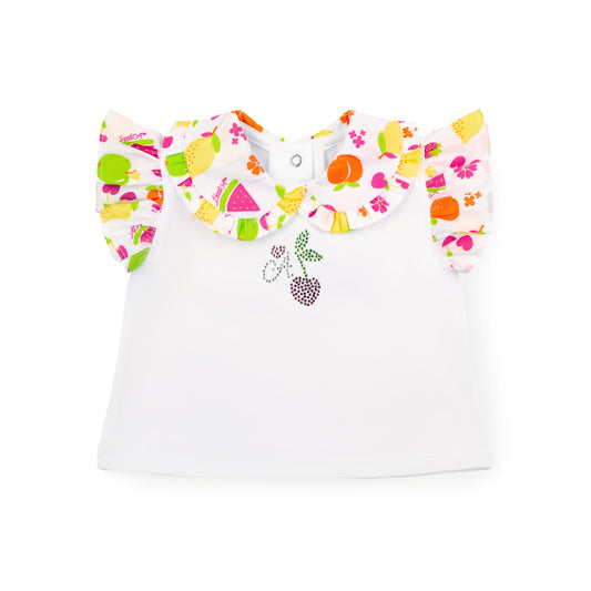 PRE ORDER Little A White Fruit Printed Jam Pant Set Pippa