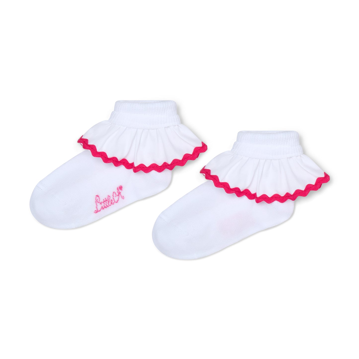 PRE ORDER Little A White Ric Rac Frill Ankle Sock Paige