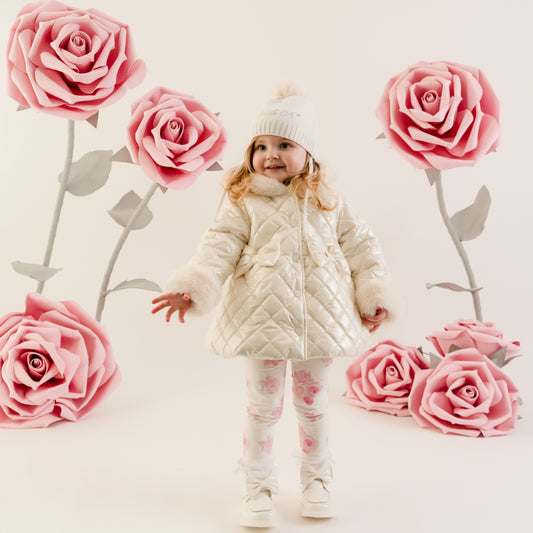 PRE ORDER Little A White Quilted Jacket Dolly