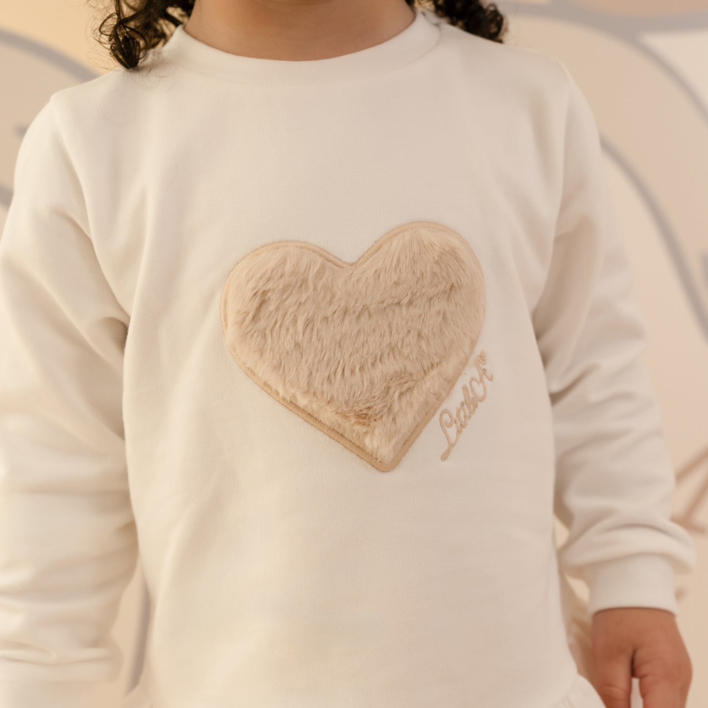 PRE ORDER Little A Baby White Fur Heart Legging Set Demi