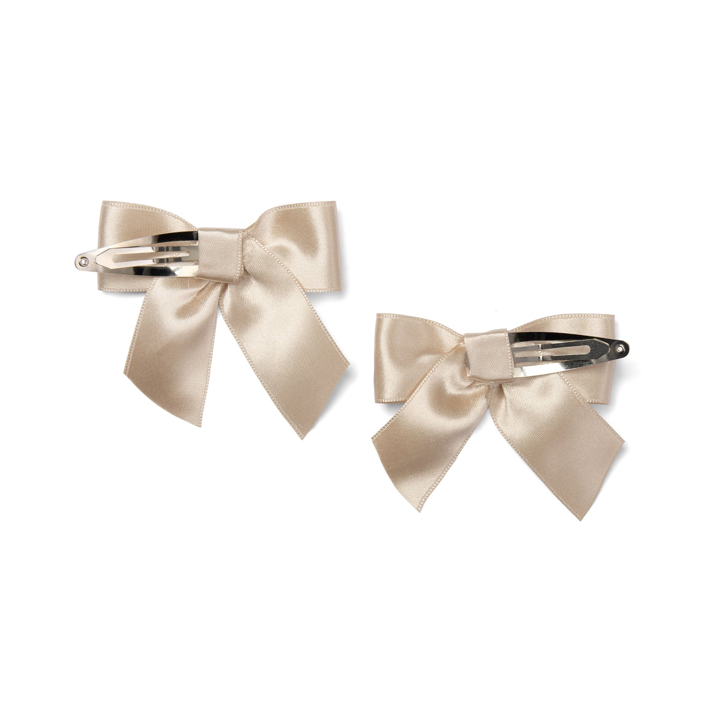 PRE ORDER Little A Girls Beige Satin Bow Hairclips Denver