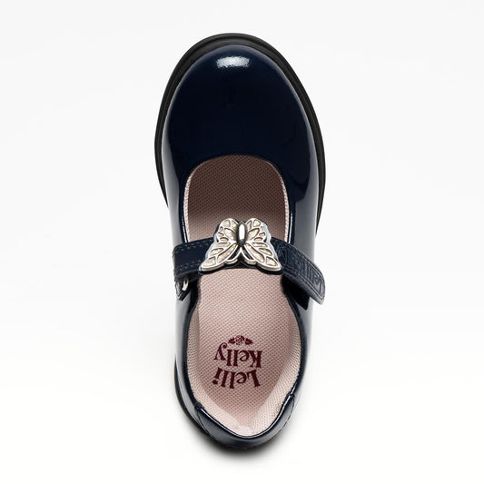 Lelli Kelly Navy Patent Butterfly School Shoe Delilah