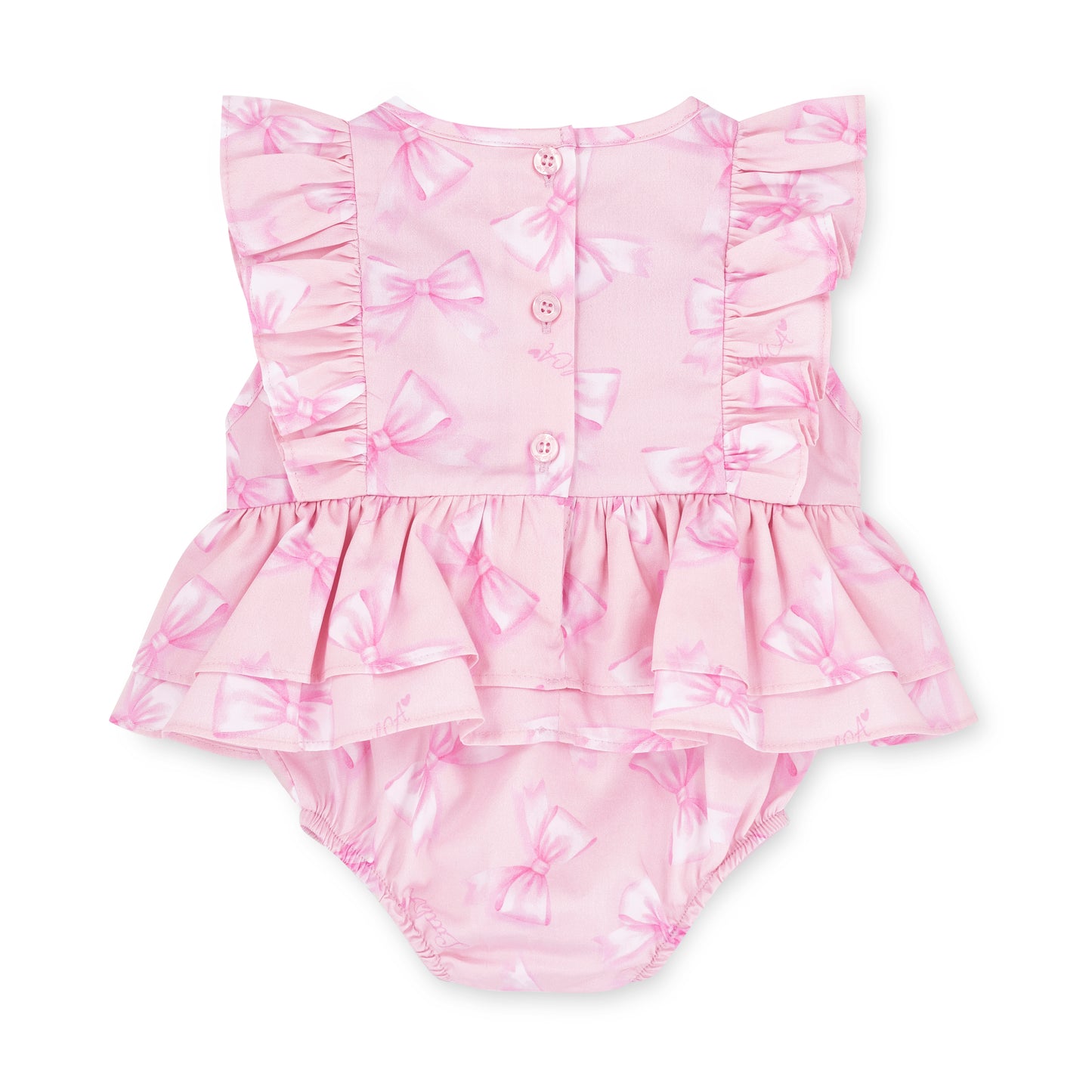 Little A Pink Bow Printed Romper Odessa