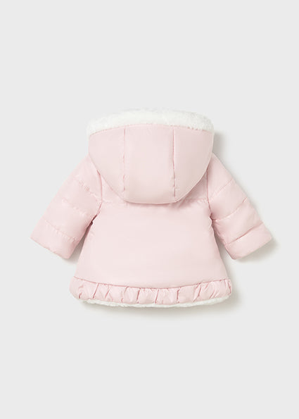 Mayoral Baby Girl Pink & White Fur Reversible Coat 2404